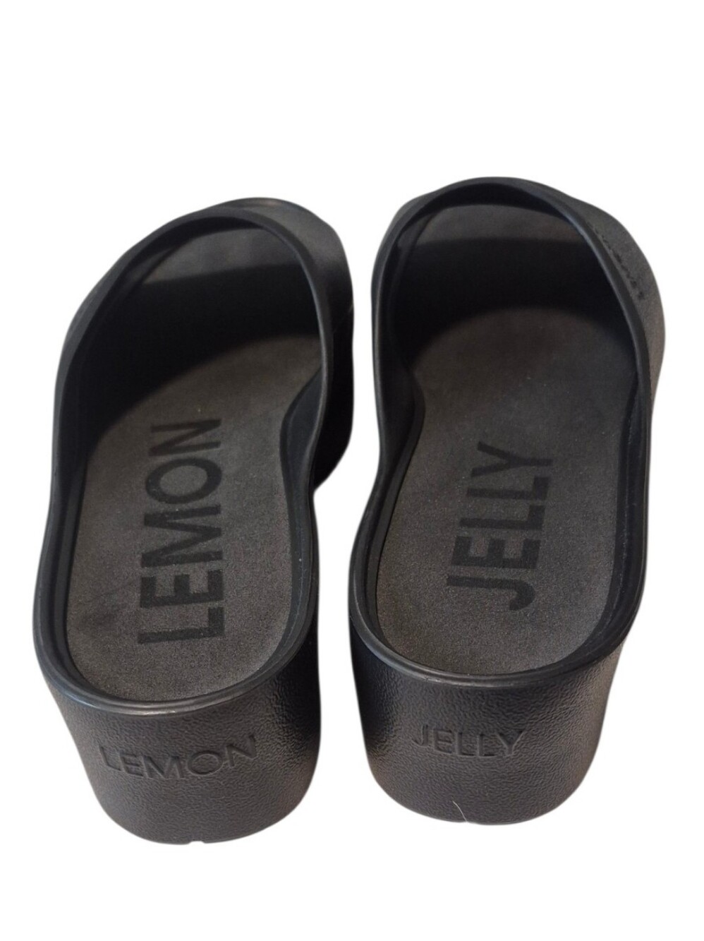 Lemon Jelly Sunny Women's Black Platform Slide Sandals, Sz 38 7.5